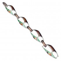 Brățară mid-century din argint decorată cu accente de email champleve | atelier Arezzo cca.1960