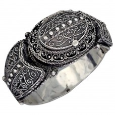 Veche brățară etnică magrebiană cu relicvariu  | manufactură în argint | Tunisia  cca. 1933 - 1943