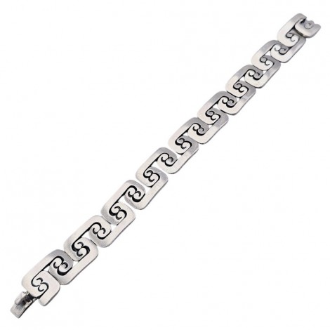 Brățară modernistă mid-century mexicană din argint masiv | atelier Los Ballesteros - Taxco cca. 1950 - 1965