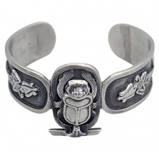 Brățară statement unisex Egyptian Revival din argint | cca. 1960 - 1970