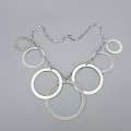 Colier statement design minimalist contemporan din argint | Italia anii 2000