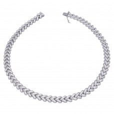 Elegant colier rad-du-cou modernist din argint  | new old stock