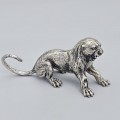 Figurină zoomorfă Art Deco din argint masiv "Panteră în atitudine de veghe" | cca. 1945
