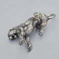 Figurină zoomorfă Art Deco din argint masiv "Panteră în atitudine de veghe" | cca. 1945