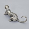 Figurină zoomorfă Art Deco din argint masiv "Panteră în atitudine de veghe" | cca. 1945