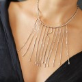 Colier statement fringe collar din argint rodinat | new old stock 2020s