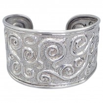 Brățară manchette Archaeology Revival din argint texturat | preloved  cca. 1990