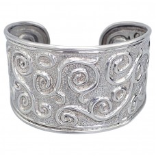 Brățară manchette Archaeology Revival din argint texturat | preloved  cca. 1990