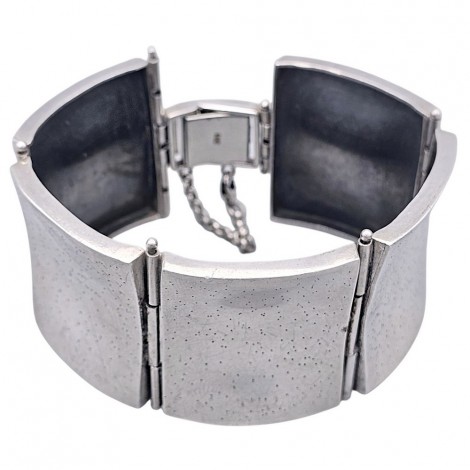 Impresionantă brățară manchette din argint masiv | Spania cca.1990 - 2000