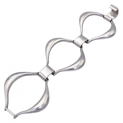 Brățară statement mid-century Space Age " Fluida " din argint masiv | atelier Arezzo | cca. 1960 - 1970 