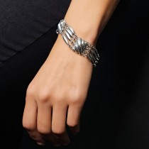 Brățară modernistă scandinavă de perioadă mid-century, realizată din argint masiv | Norvegia | cca. 1955 - 1970