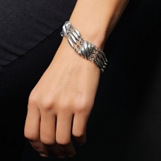 Brățară modernistă scandinavă de perioadă mid-century, realizată din argint masiv | Norvegia | cca. 1955 - 1970