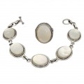 Set de bijuterii din argint decorate cu sidef natural chatoiant | preloved