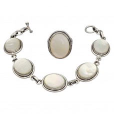 Set de bijuterii din argint decorate cu sidef natural chatoiant | preloved