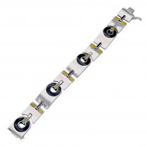 Brățară statement unisex de perioadă mid-century din argint | design Bauhaus | atelier Uno-A-Erre | cca.1960