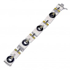 Brățară statement unisex de perioadă mid-century din argint | design Bauhaus | atelier Uno-A-Erre | cca.1960