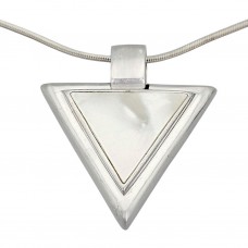 Colier accesorizat cu pandant statement din argint masiv & sidef natural  | preloved