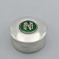 Cutiuță de perioadă Art Deco din argint emailat champlevè & monogramă " M N " | atelier G. Ciardetti - Firenze | cca. 1940