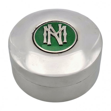 Cutiuță de perioadă Art Deco din argint emailat champlevè & monogramă " M N " | atelier G. Ciardetti - Firenze | cca. 1940