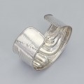 Brățară cuff retromodernistă din argint texturat prin martelare | preloved cca. 1990