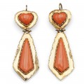 Cercei statement moderniști din aur 18K și coral natural Sciacca | Italia | cca. 1970
