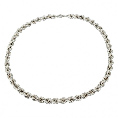 Colier statement din argint împletit în torsadă amplu volumizată | preloved