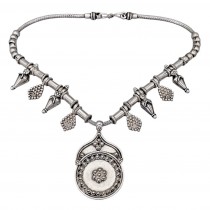 Colier etnic indian manufacturat în argint | Rajasthan | ultimul pătrar al secolului XX 