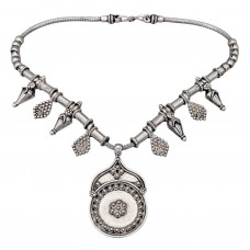 Colier etnic indian manufacturat în argint | Rajasthan | ultimul pătrar al secolului XX 