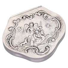 Casetă victoriană din argint decorată cu o expresivă scenă alegorică de factură religioasă | atelier Birmingham | anul 1902