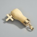 Pandant religios victorian manufacturat în aur galben 18k și fildeș natural | cca. 1850 - 1880