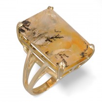 lnel statement din aur galben 18k decorat cu un spectaculos anturaj de cuarț dendritic natural | atelier ArtAntik Gallery 2025