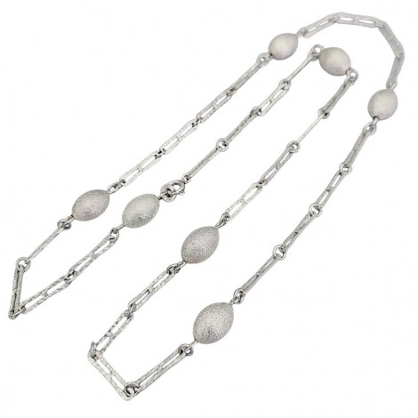 Colier statement modernist din argint texturat | new old stock