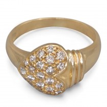 Rafinat inel retromodernist din aur galben 18k decorat cu diamante naturale 0.33 CT | Germania cca. 1970