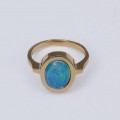 lnel  modernist manufacturat în aur galben 18k decorat  opal natural australian | atelier ArtAntik Gallery 2025