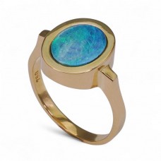 lnel  modernist manufacturat în aur galben 18k decorat  opal natural australian | atelier ArtAntik Gallery 2025