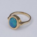 lnel  modernist manufacturat în aur galben 18k decorat  opal natural australian | atelier ArtAntik Gallery 2025