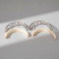 Brățară bangle din aur alb 18k  decorată  diamante naturale 2.5 ct și elemente detașabile din rășină nobilă | anii 2000