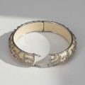 Brățară bangle din aur alb 18k  decorată  diamante naturale 2.5 ct și elemente detașabile din rășină nobilă | anii 2000