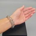 Brățară bangle din aur alb 18k  decorată  diamante naturale 2.5 ct și elemente detașabile din rășină nobilă | anii 2000