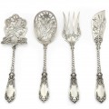 Serviciu Art Nouveau de tacâmuri din argint pentru servirea deserturilor Petit Fours | atelier Delacquis - Paris cca. 1885