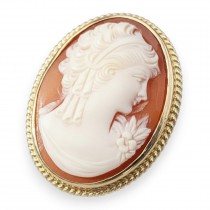 Inel statement Victorian Revival manufacturat în aur galben 18k decorat cu o camee naturală | atelier ArtAntik Gallery 2025