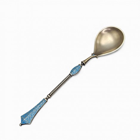 Linguriță scandinavă din argint Art Nouveau în manieră Dragestil | atelier David Andersen - designer Gustav Gaudernack cca. 1895 - 1910