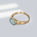 Inel vintage din aur 14k decorat cu un opal boulder natural australlian | atelier Edinburgh cca. 1960