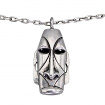 Remarcabil colier statement modernist mid-century din argint masiv cu impresionant pandant Archaeology Revival | atelier Ottaviani cca. 1960