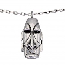 Remarcabil colier statement modernist mid-century din argint masiv cu impresionant pandant Archaeology Revival | atelier Ottaviani cca. 1960