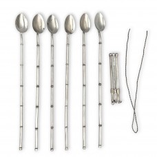 Serviciu Art Deco pentru cocktail - set de paie-linguri din argint |  cca. 1930