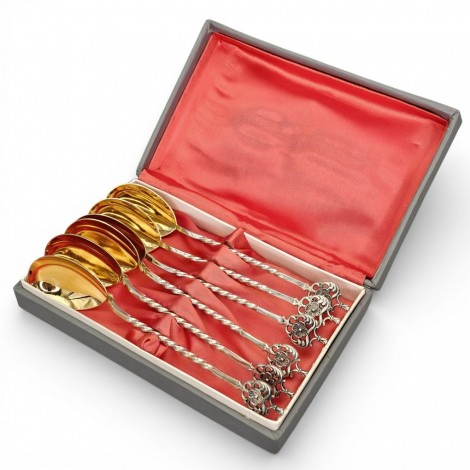 Serviciu de lingurițe din argint pentru desert  | atelier sovietic Tallin cca. 1955