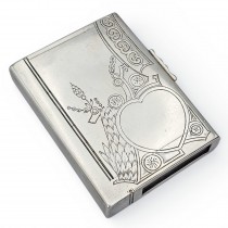 Tabacheră din argint Rusia Imperială prevăzută cu o casetă pentru chibrituri | cca. 1910