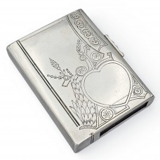 Tabacheră din argint Rusia Imperială prevăzută cu o casetă pentru chibrituri | cca. 1910