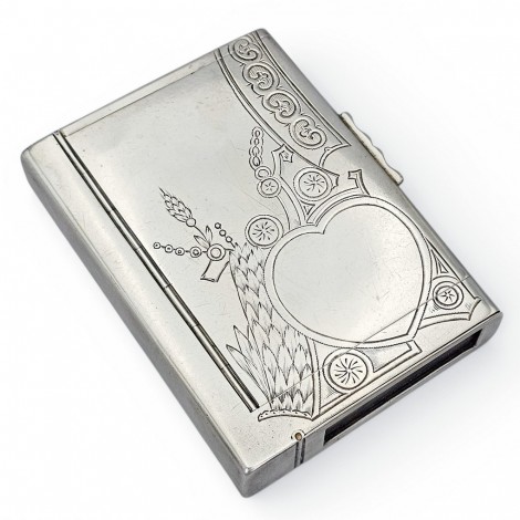 Tabacheră din argint Rusia Imperială prevăzută cu o casetă pentru chibrituri | cca. 1910
